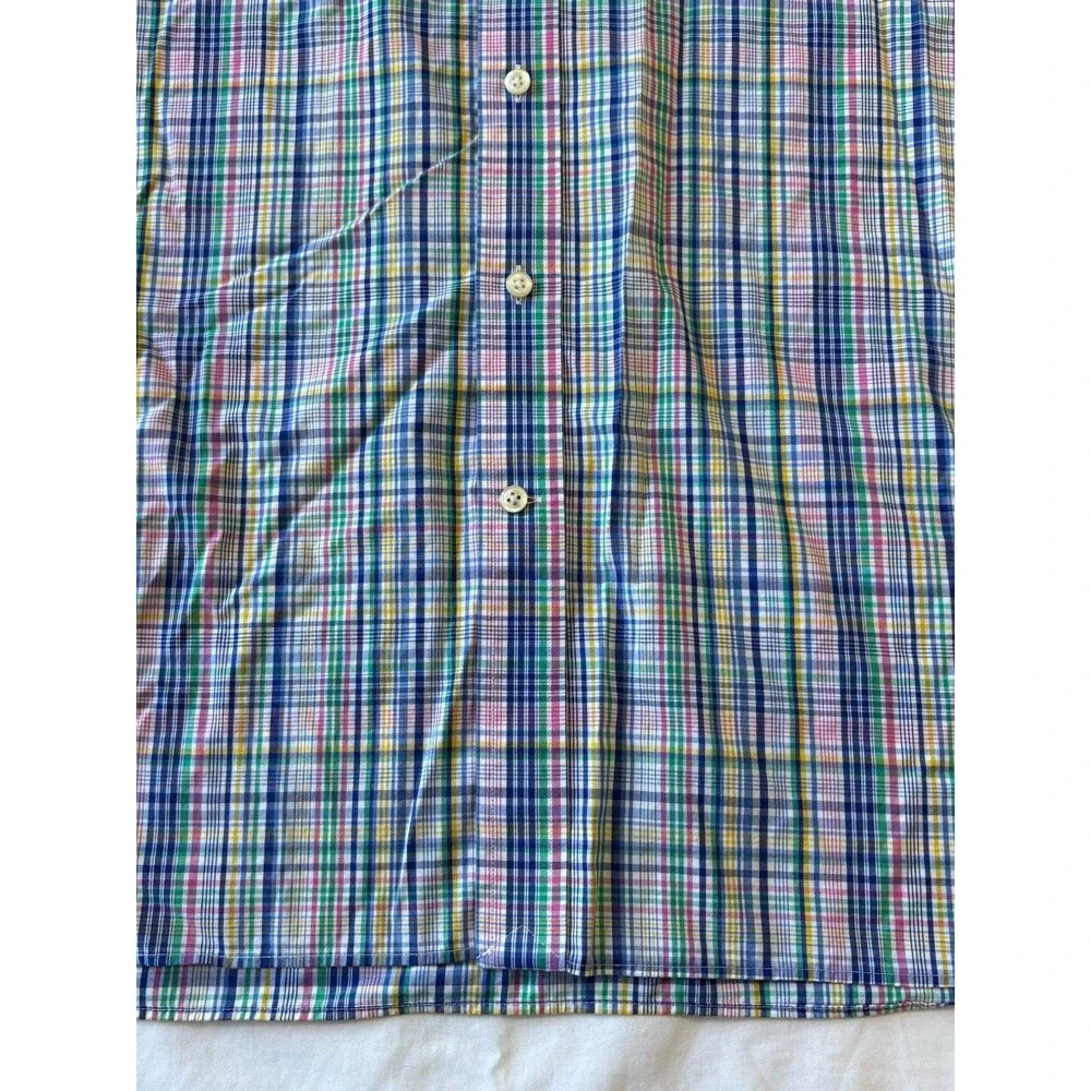 Polo Ralph Lauren Multicolor Plaid Button Down Shirt Mens 17 34/35 Long Sleeve